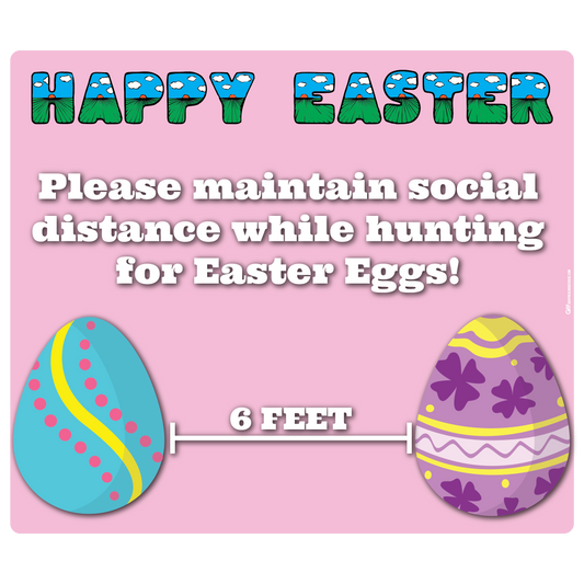 "Easter, Social Distancing" Adhesive Durable Vinyl Decal- Various Sizes Available