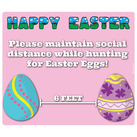 "Easter, Social Distancing" Adhesive Durable Vinyl Decal- Various Sizes Available
