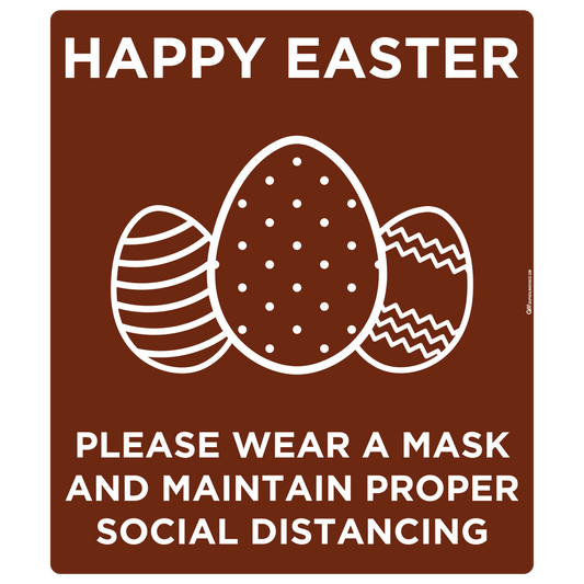 "Easter, Wear a Mask and Maintain Social Distancing" Adhesive Durable Vinyl Decal- Various Sizes/Colors Available