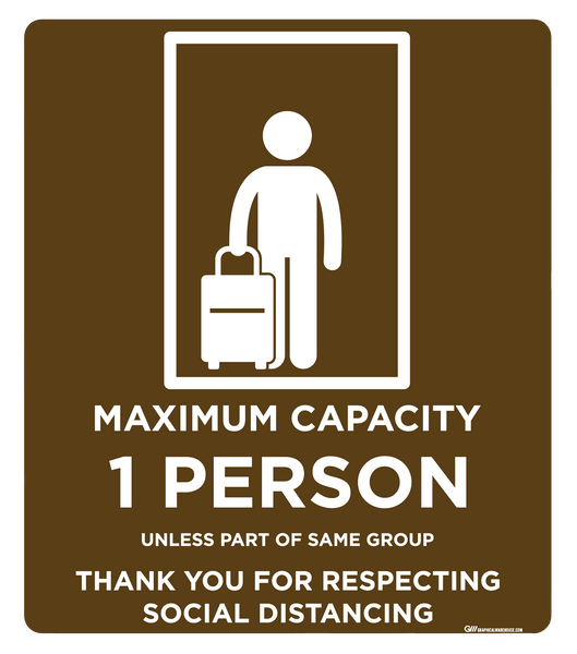 "Elevator Capacity One" Adhesive Durable Vinyl Decal- Various Sizes/Colors Available