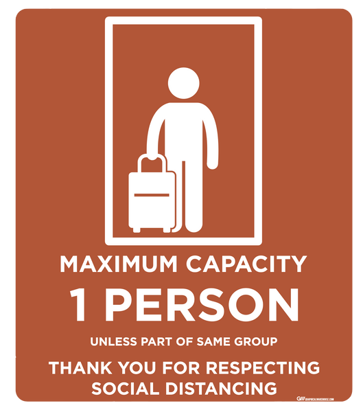 "Elevator Capacity One" Adhesive Durable Vinyl Decal- Various Sizes/Colors Available