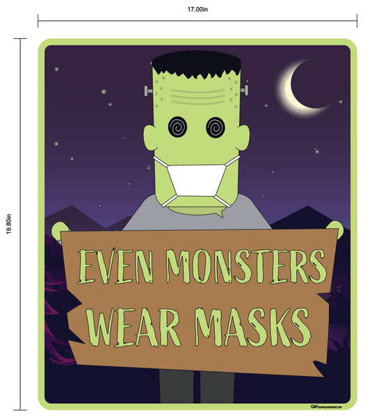 "Halloween, Even Monsters Wear Masks" Adhesive Durable Vinyl Decal- Various Sizes Available