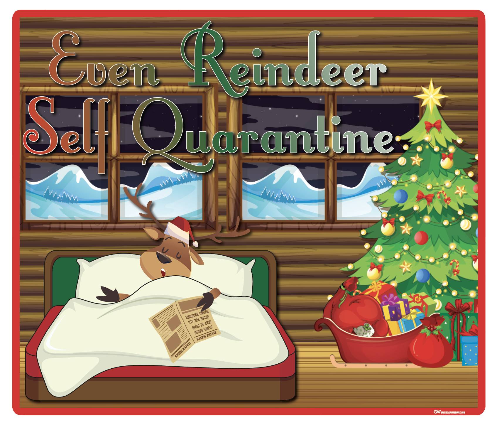 "Even Reindeer Self Quarantine" Adhesive Durable Vinyl Decal- Various Sizes Available