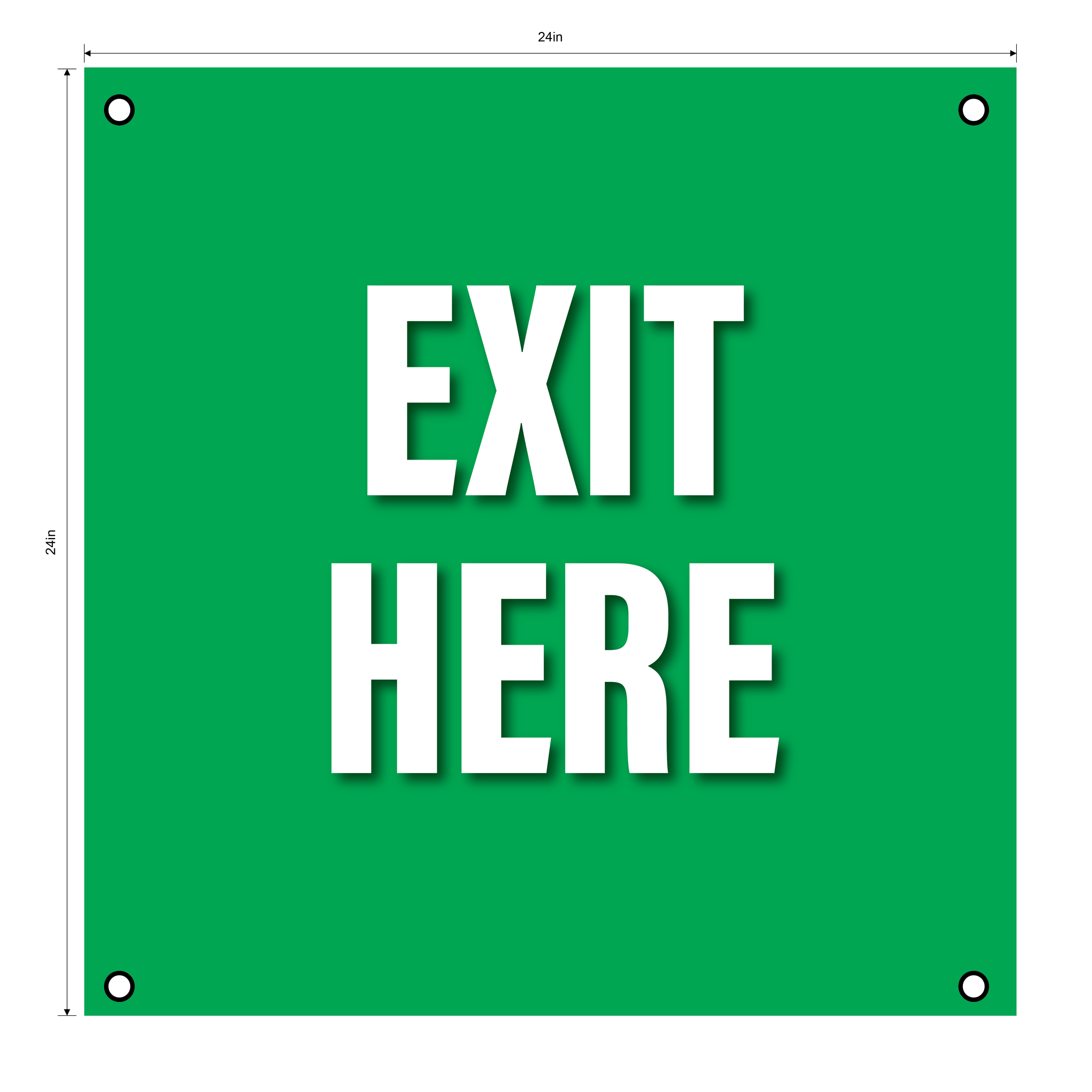 "Exit Here"- Durable Laminated 10 mm Coroplast- 24"