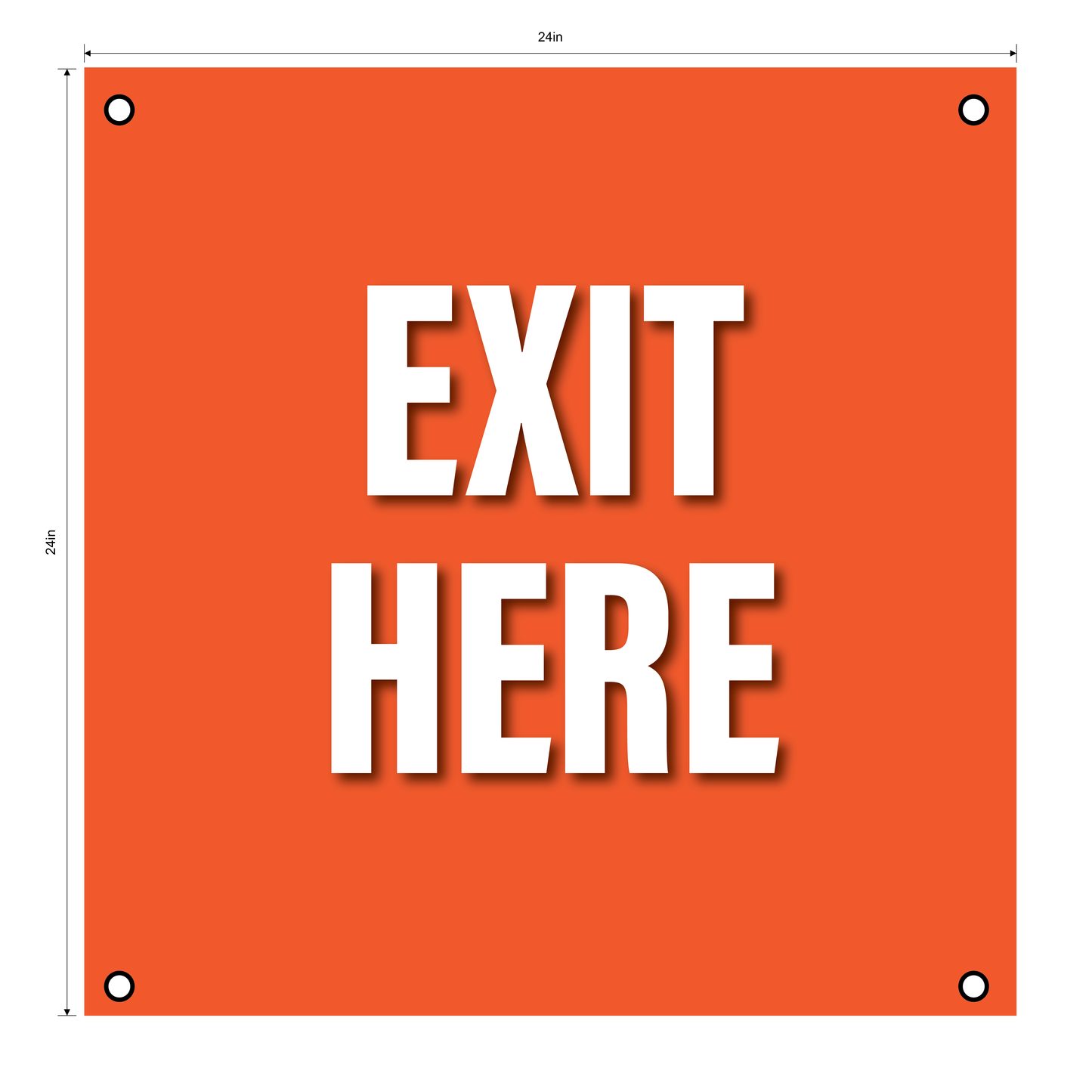 "Exit Here"- Durable Laminated 10 mm Coroplast- 24"