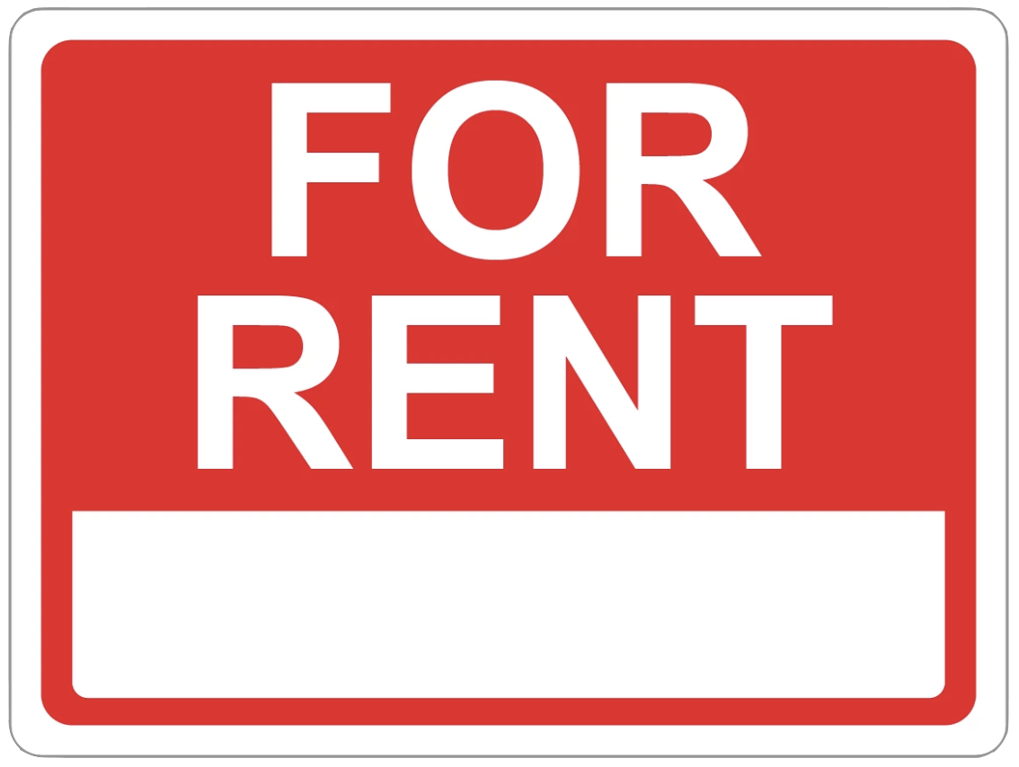 "For Rent" Laminated Aluminum 3-Way Sign