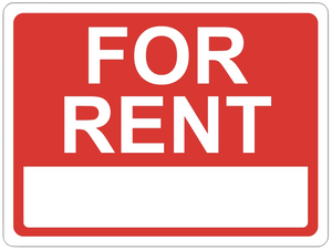 "For Rent" Polystyrene Sign