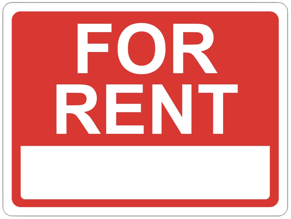 "For Rent" Polystyrene Sign