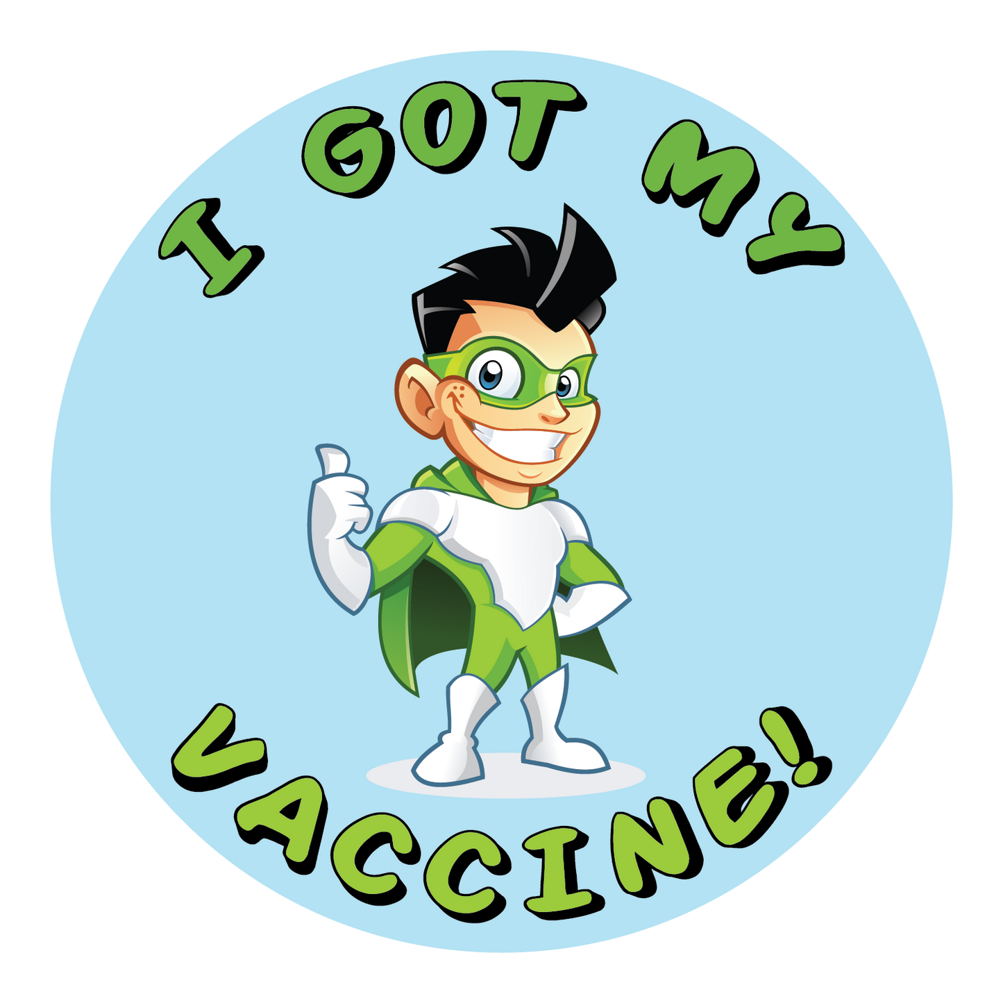 "Vaccinated" Adhesive Durable Vinyl Sticker Pack- 1x1”