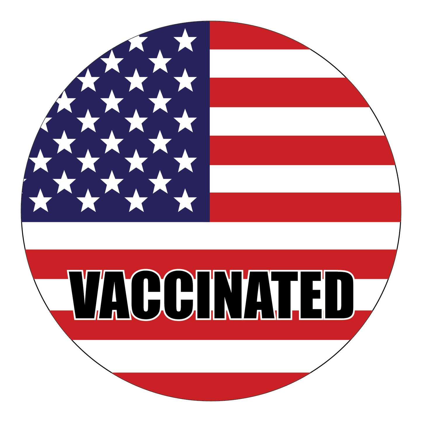 "Vaccinated" Adhesive Durable Vinyl Sticker Pack- 1x1”