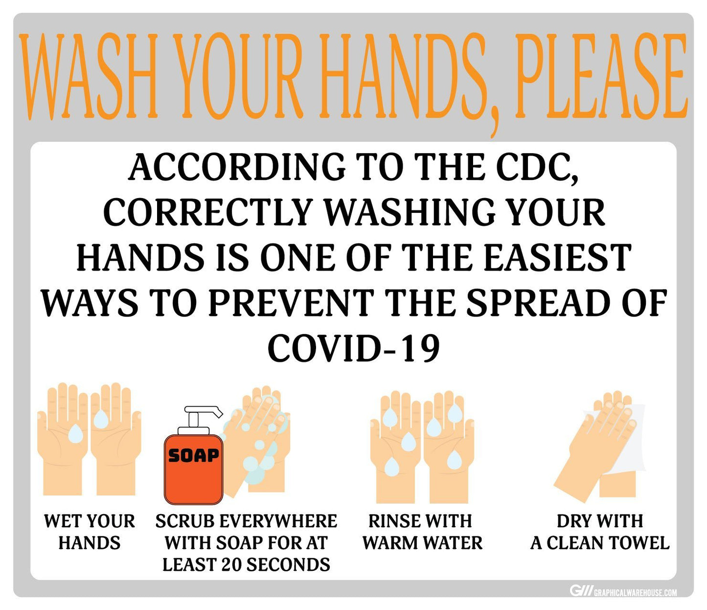 "Wash Your Hands Please" Guidelines, Adhesive Durable Vinyl Decal- Various Sizes/Colors Available