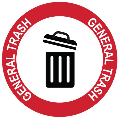 "General Trash" Durable Matte Laminated Vinyl Floor Sign- Various Sizes Available