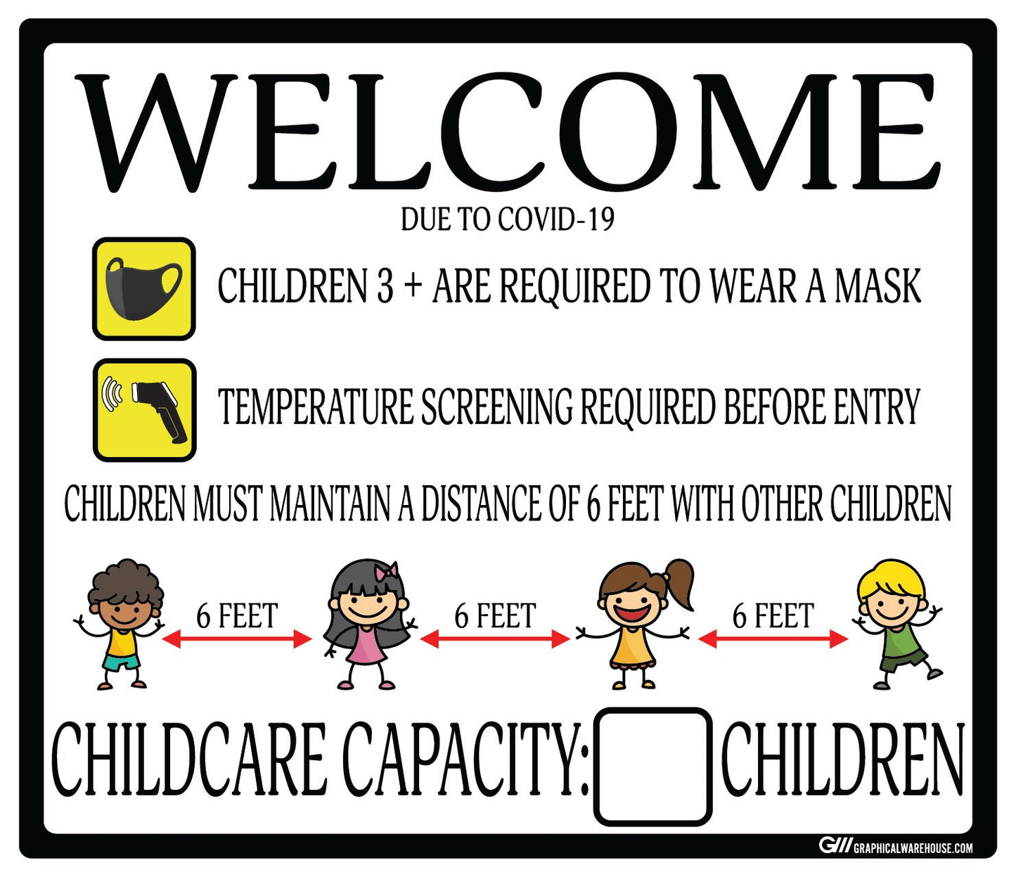 Childcare COVID-19 (Coronavirus) Guidelines- Adhesive Durable Vinyl Decal- Various Sizes/Colors Available