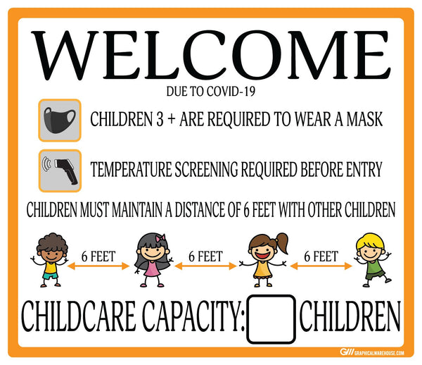 Childcare COVID-19 (Coronavirus) Guidelines- Adhesive Durable Vinyl Decal- Various Sizes/Colors Available