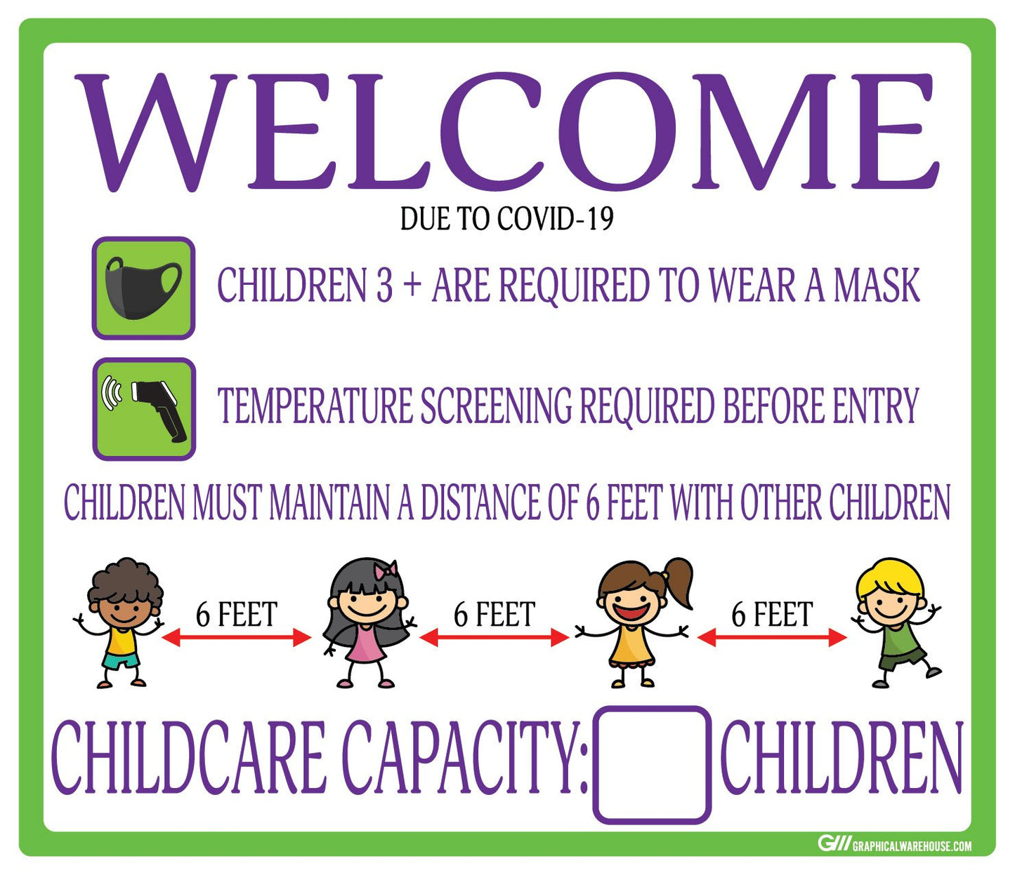 Childcare COVID-19 (Coronavirus) Guidelines- Adhesive Durable Vinyl Decal- Various Sizes/Colors Available