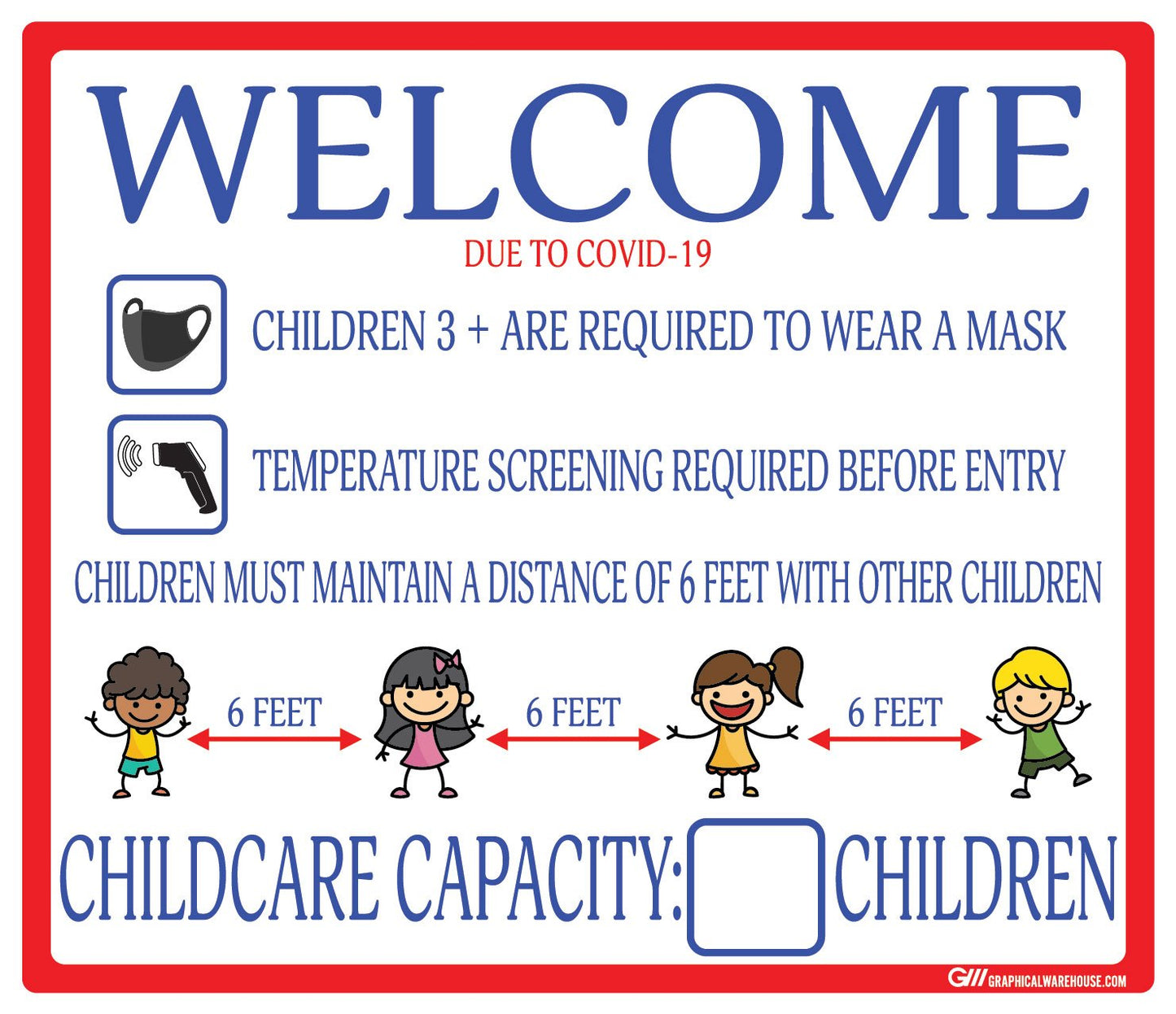 Childcare COVID-19 (Coronavirus) Guidelines- Adhesive Durable Vinyl Decal- Various Sizes/Colors Available