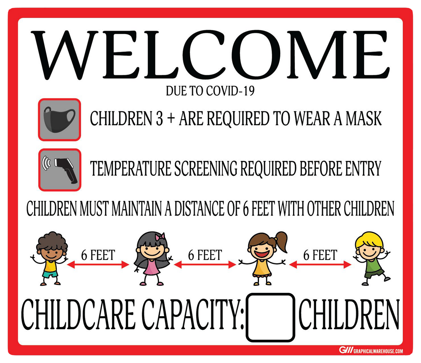 Childcare COVID-19 (Coronavirus) Guidelines- Adhesive Durable Vinyl Decal- Various Sizes/Colors Available