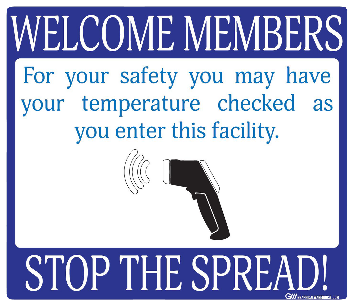 "Stop the Spread" Temperature Check, Adhesive Durable Vinyl Decal- Various Sizes/Colors Available