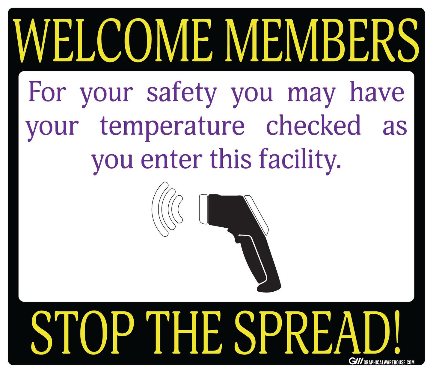 "Stop the Spread" Temperature Check, Adhesive Durable Vinyl Decal- Various Sizes/Colors Available