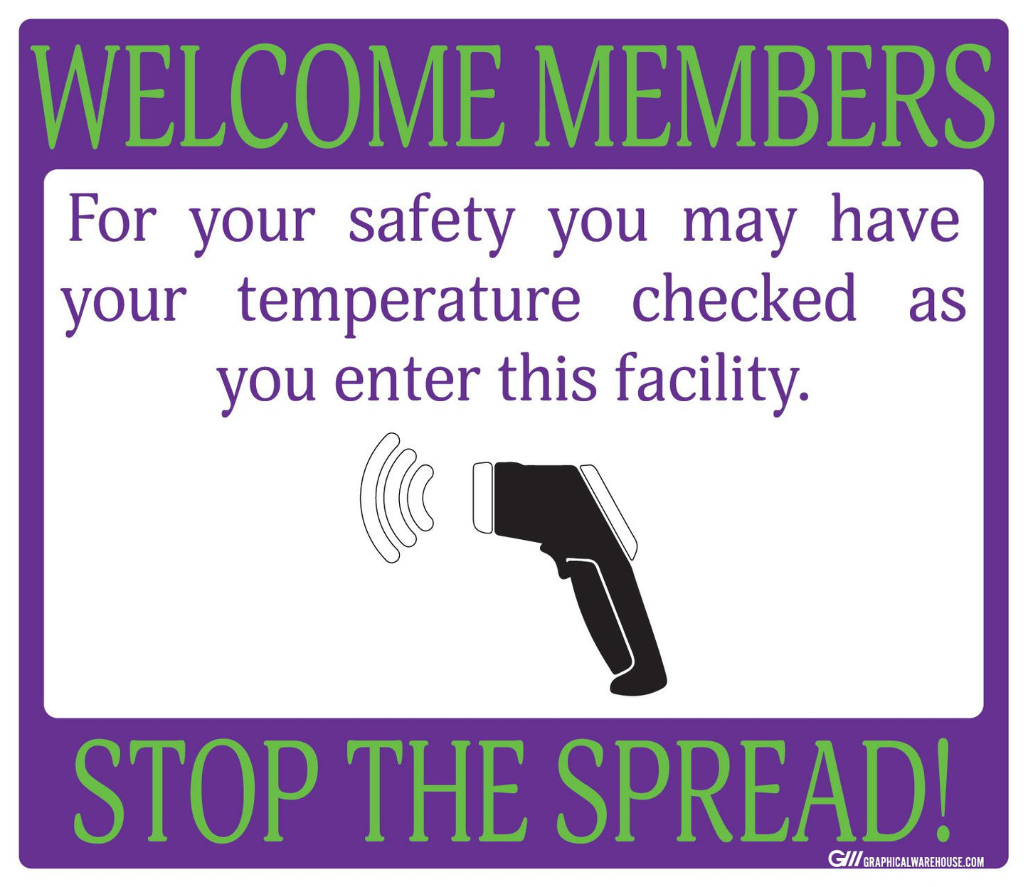 "Stop the Spread" Temperature Check, Adhesive Durable Vinyl Decal- Various Sizes/Colors Available