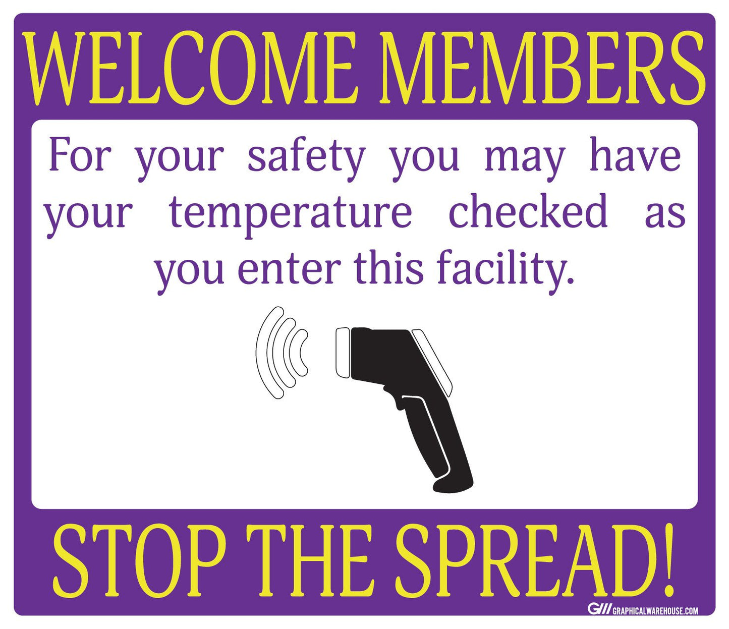 "Stop the Spread" Temperature Check, Adhesive Durable Vinyl Decal- Various Sizes/Colors Available