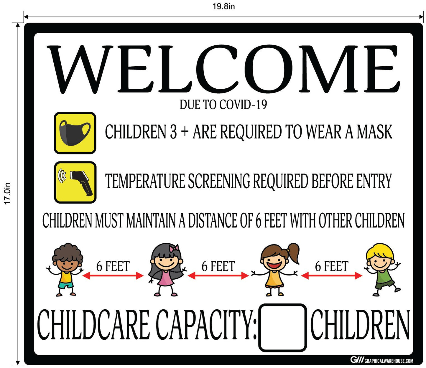 Childcare COVID-19 (Coronavirus) Guidelines- Adhesive Durable Vinyl Decal- Various Sizes/Colors Available