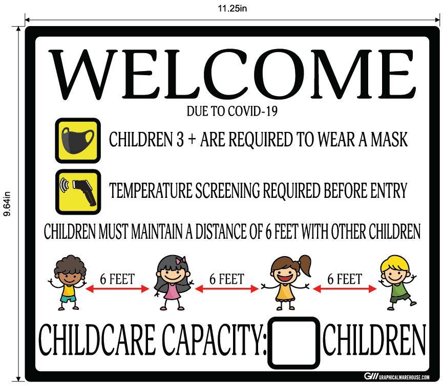 Childcare COVID-19 (Coronavirus) Guidelines- Adhesive Durable Vinyl Decal- Various Sizes/Colors Available