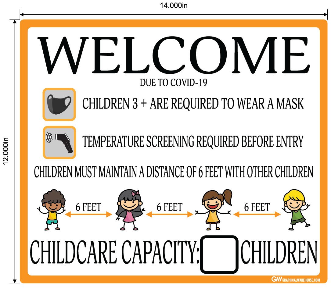 Childcare COVID-19 (Coronavirus) Guidelines- Adhesive Durable Vinyl Decal- Various Sizes/Colors Available