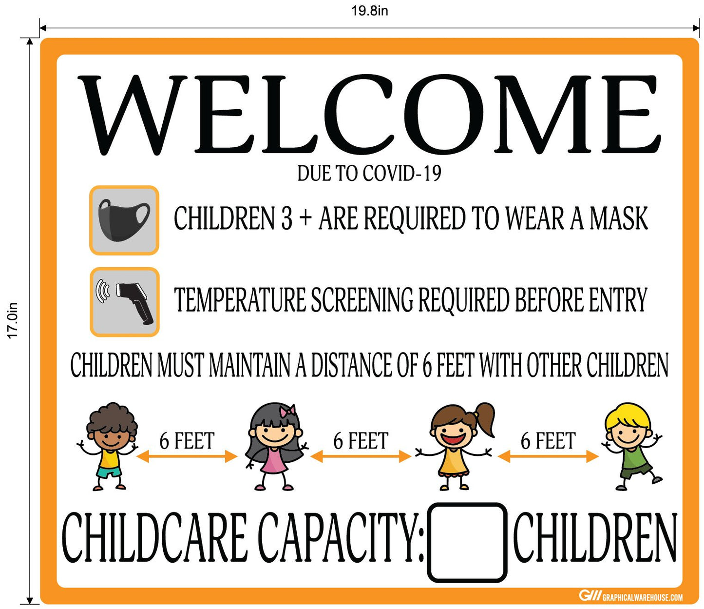 Childcare COVID-19 (Coronavirus) Guidelines- Adhesive Durable Vinyl Decal- Various Sizes/Colors Available