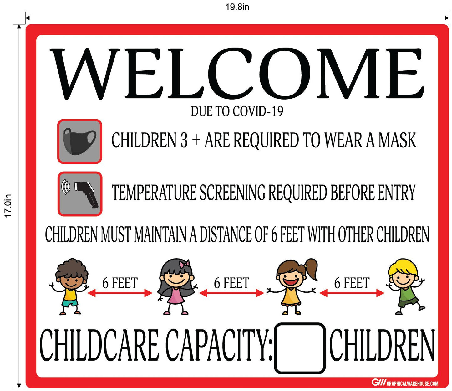 Childcare COVID-19 (Coronavirus) Guidelines- Adhesive Durable Vinyl Decal- Various Sizes/Colors Available