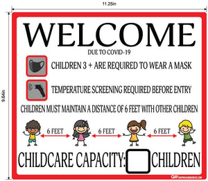 Childcare COVID-19 (Coronavirus) Guidelines- Adhesive Durable Vinyl Decal- Various Sizes/Colors Available