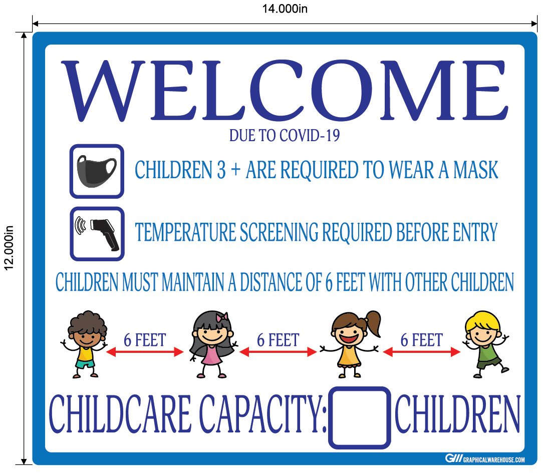 Childcare COVID-19 (Coronavirus) Guidelines- Adhesive Durable Vinyl Decal- Various Sizes/Colors Available