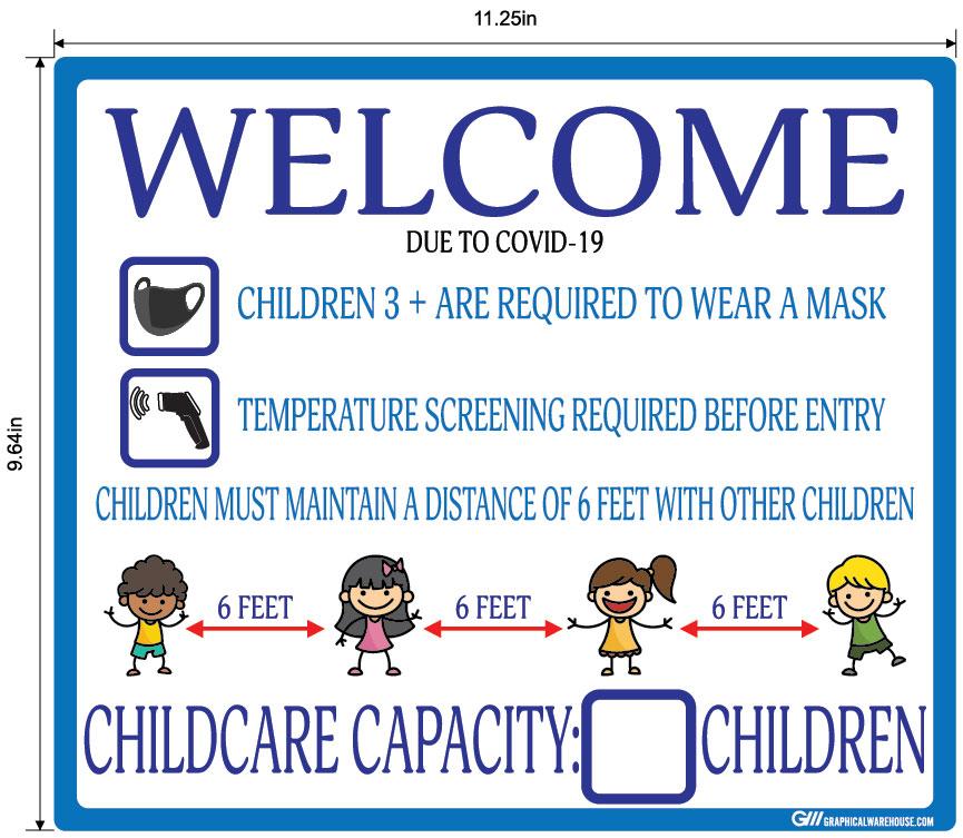 Childcare COVID-19 (Coronavirus) Guidelines- Adhesive Durable Vinyl Decal- Various Sizes/Colors Available