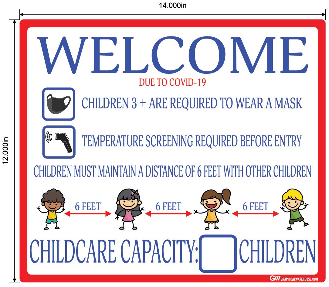 Childcare COVID-19 (Coronavirus) Guidelines- Adhesive Durable Vinyl Decal- Various Sizes/Colors Available