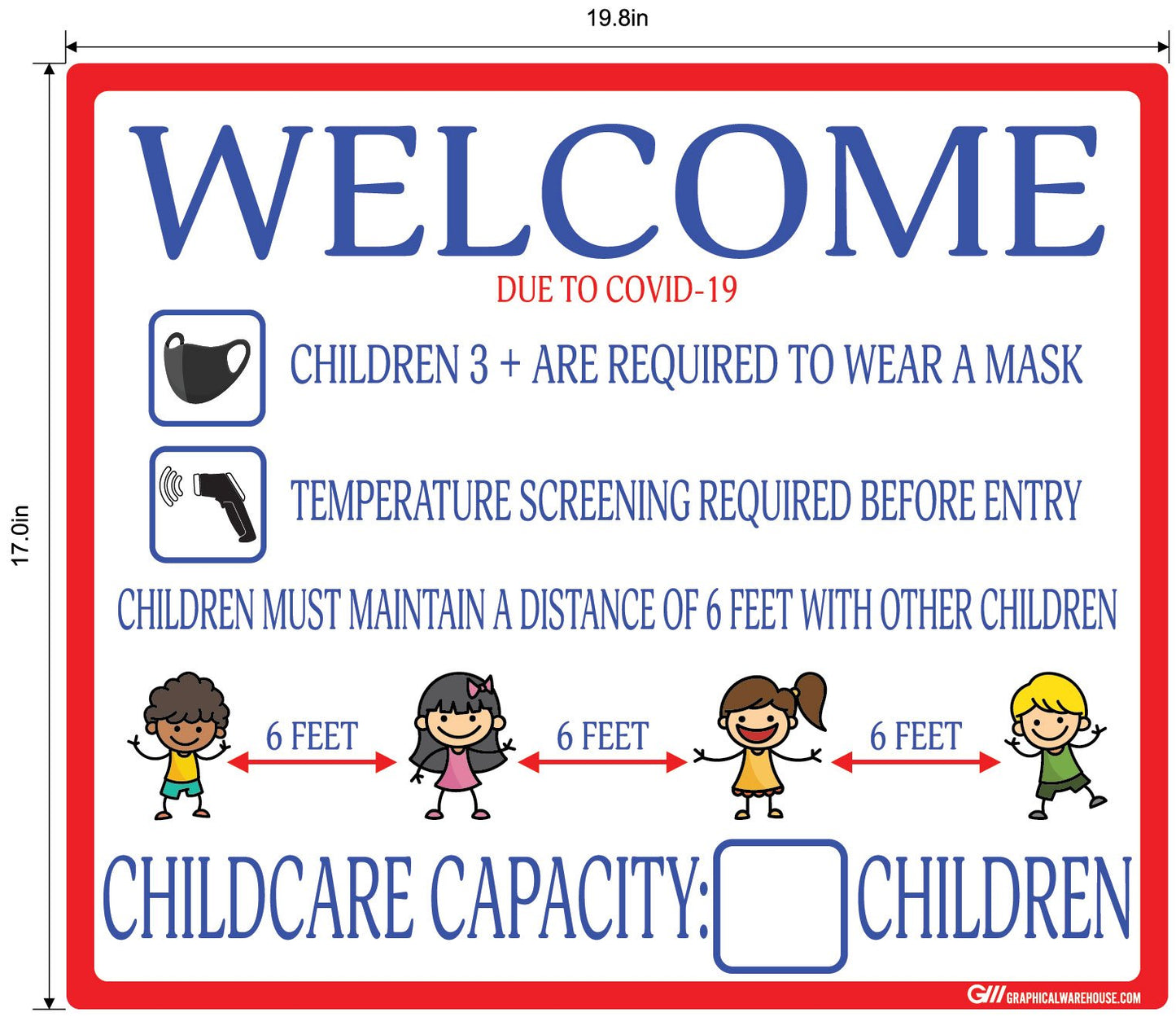 Childcare COVID-19 (Coronavirus) Guidelines- Adhesive Durable Vinyl Decal- Various Sizes/Colors Available