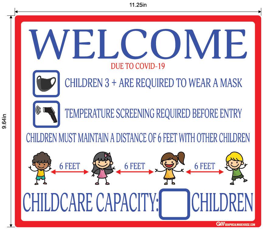 Childcare COVID-19 (Coronavirus) Guidelines- Adhesive Durable Vinyl Decal- Various Sizes/Colors Available