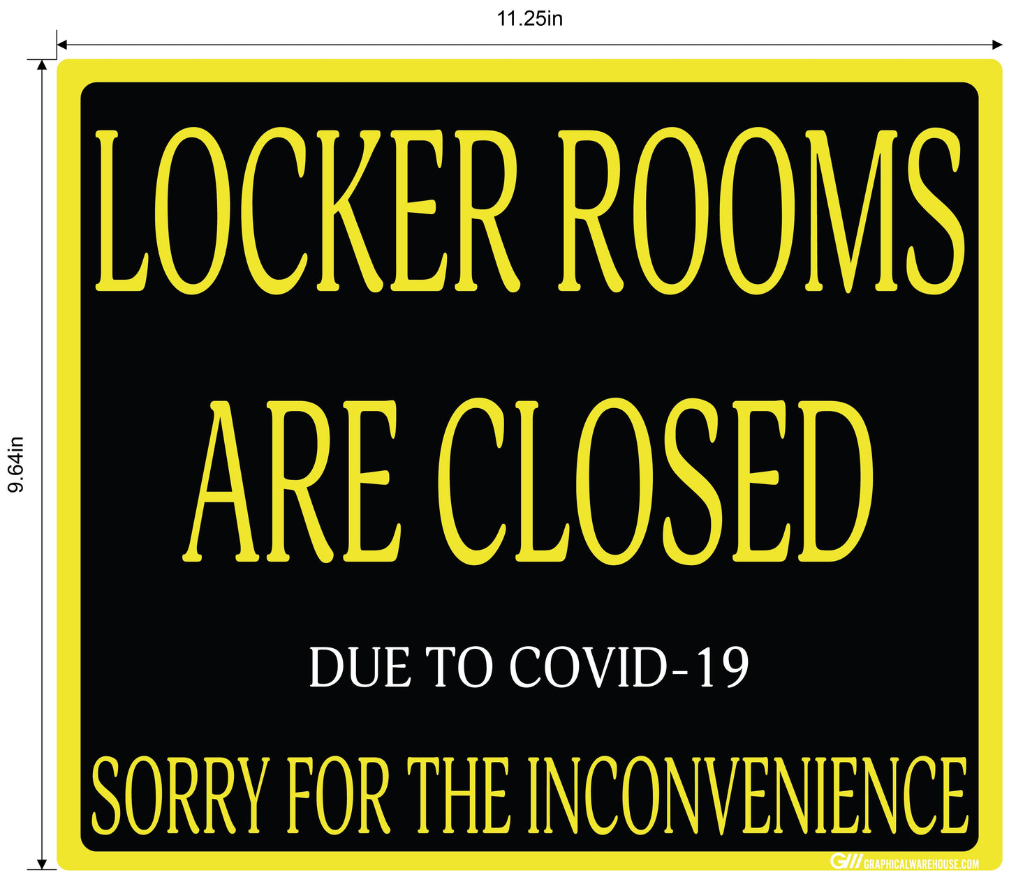 "Locker Rooms are Closed" Gym, Adhesive Durable Vinyl Decal- Various Sizes/Colors Available