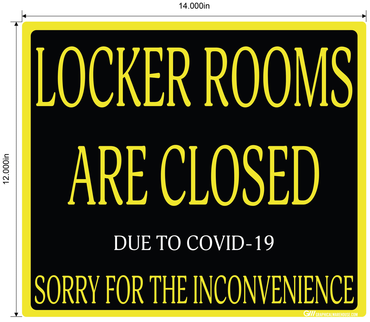 "Locker Rooms are Closed" Gym, Adhesive Durable Vinyl Decal- Various Sizes/Colors Available