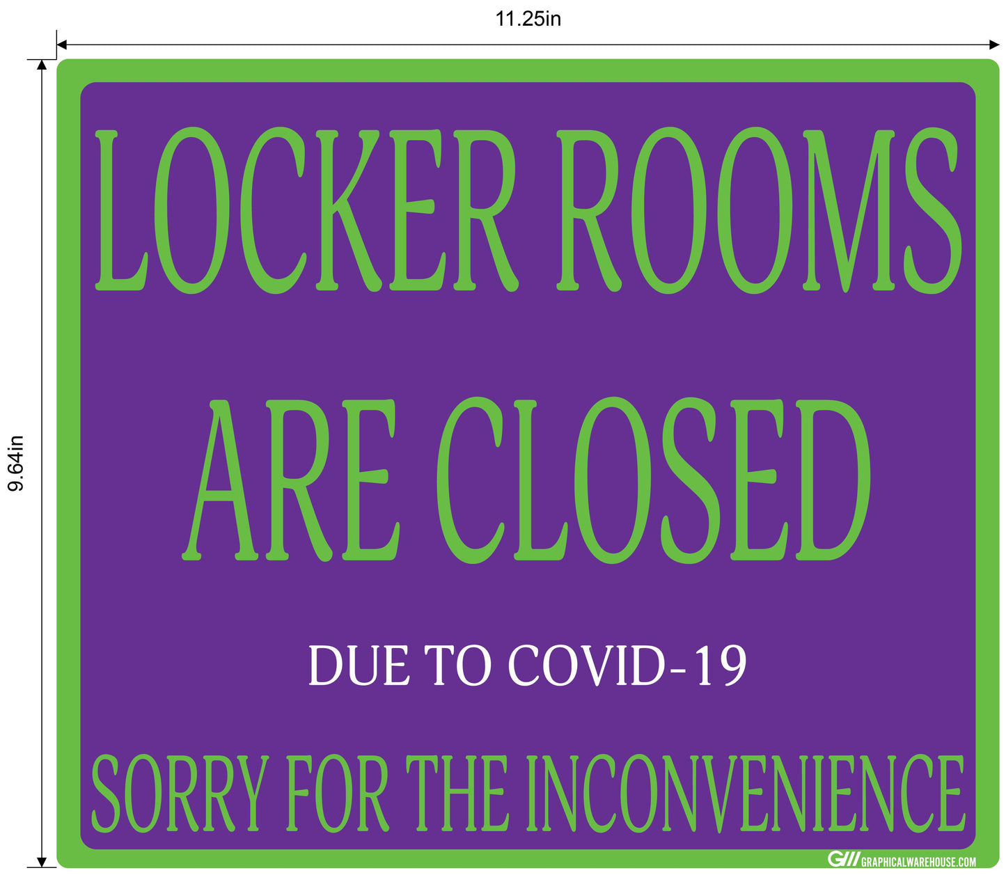 "Locker Rooms are Closed" Gym, Adhesive Durable Vinyl Decal- Various Sizes/Colors Available