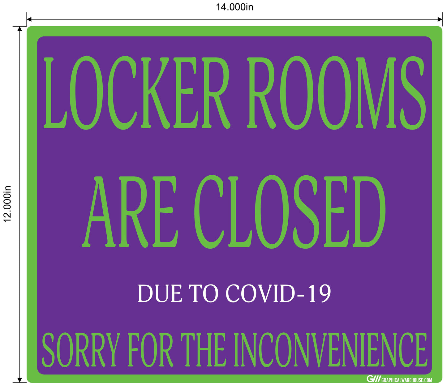 "Locker Rooms are Closed" Gym, Adhesive Durable Vinyl Decal- Various Sizes/Colors Available