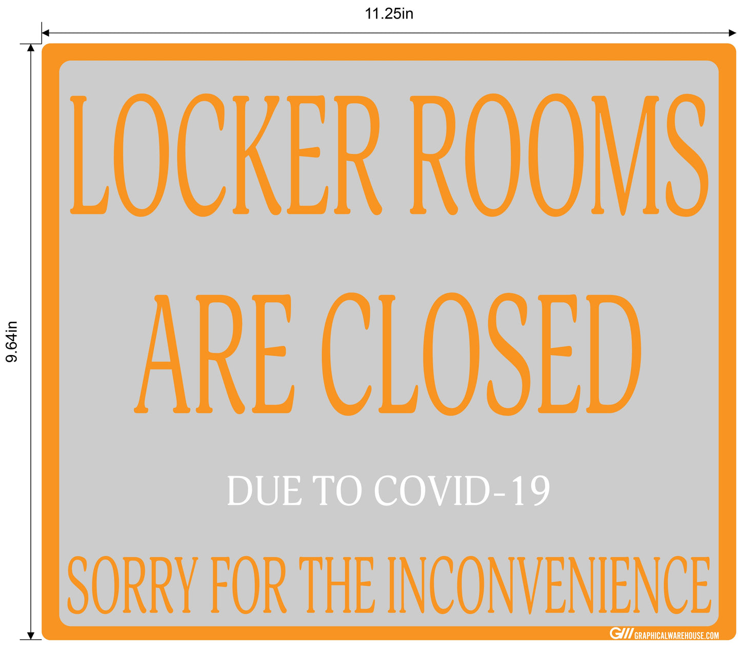 "Locker Rooms are Closed" Gym, Adhesive Durable Vinyl Decal- Various Sizes/Colors Available