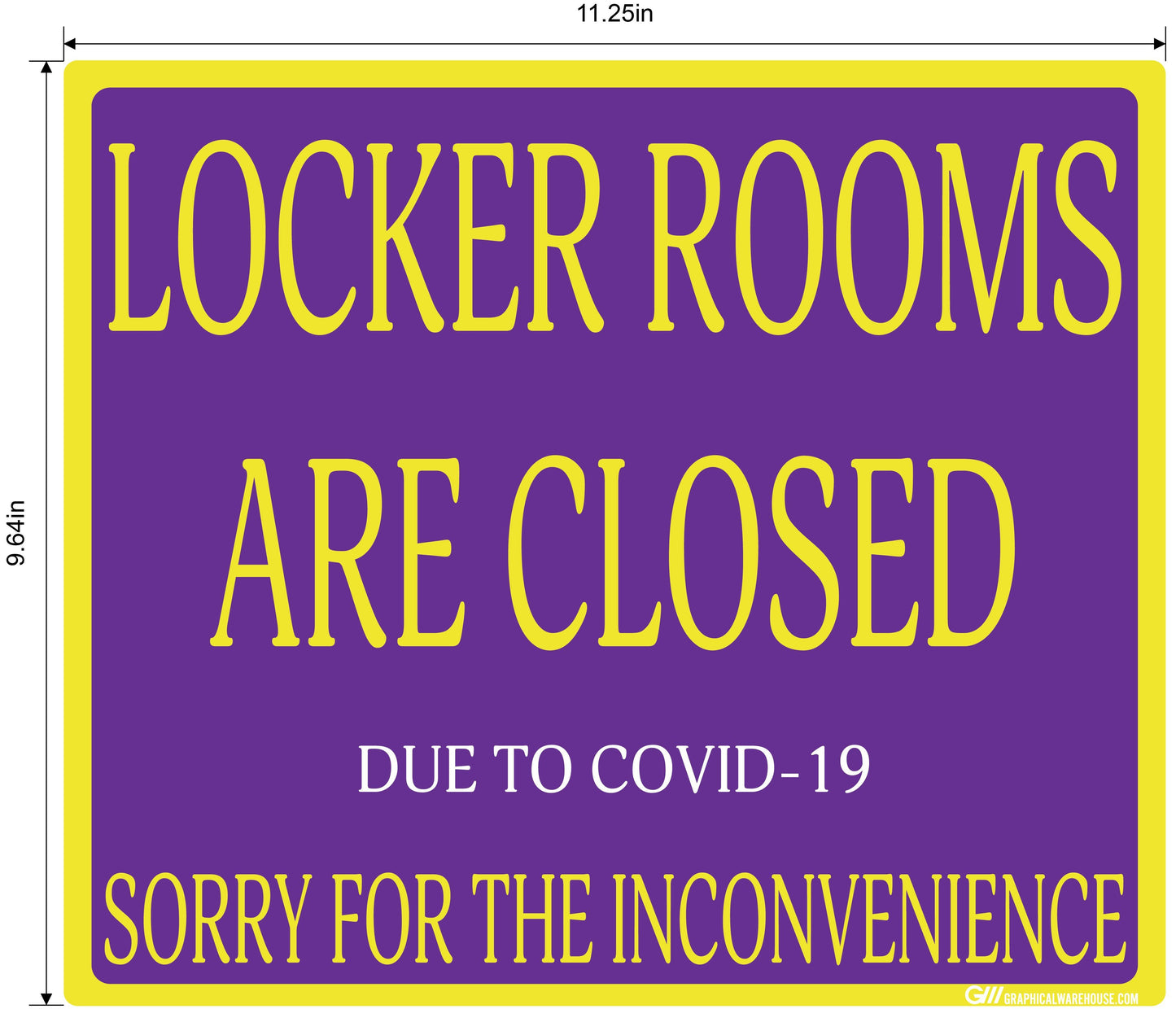 "Locker Rooms are Closed" Gym, Adhesive Durable Vinyl Decal- Various Sizes/Colors Available