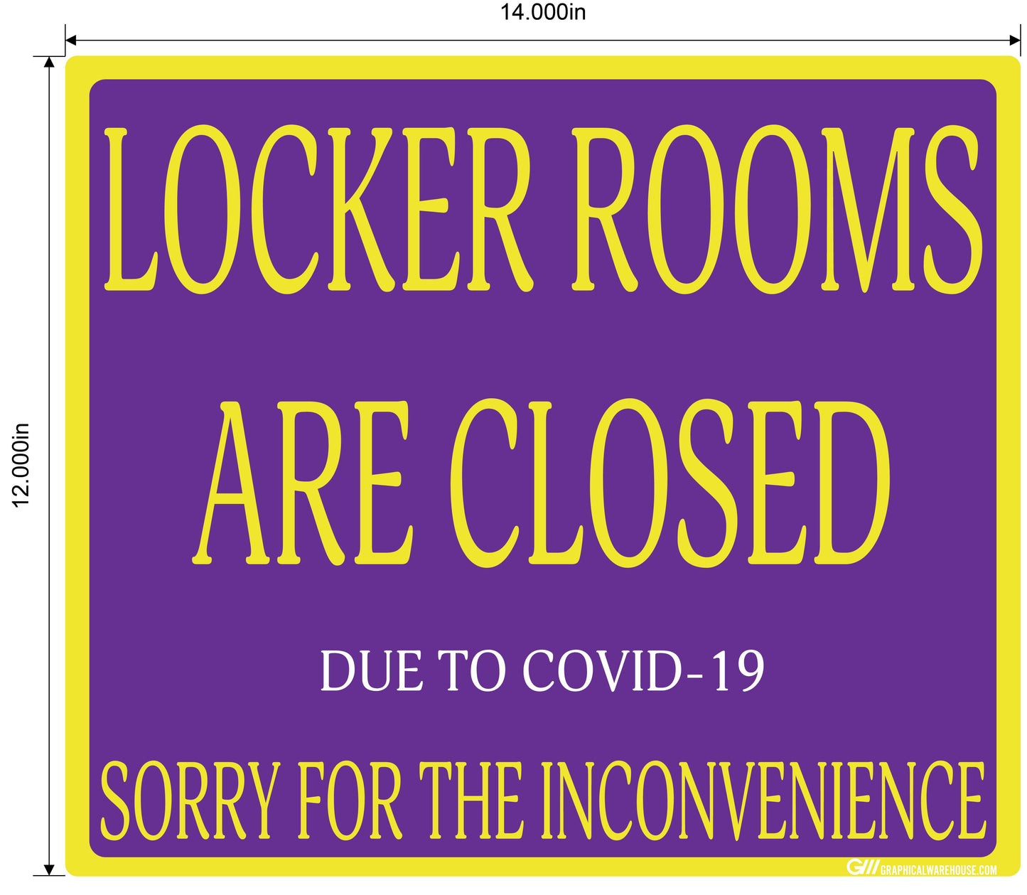 "Locker Rooms are Closed" Gym, Adhesive Durable Vinyl Decal- Various Sizes/Colors Available