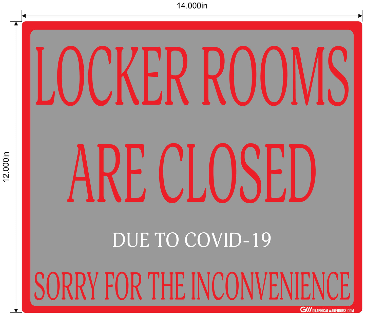 "Locker Rooms are Closed" Gym, Adhesive Durable Vinyl Decal- Various Sizes/Colors Available