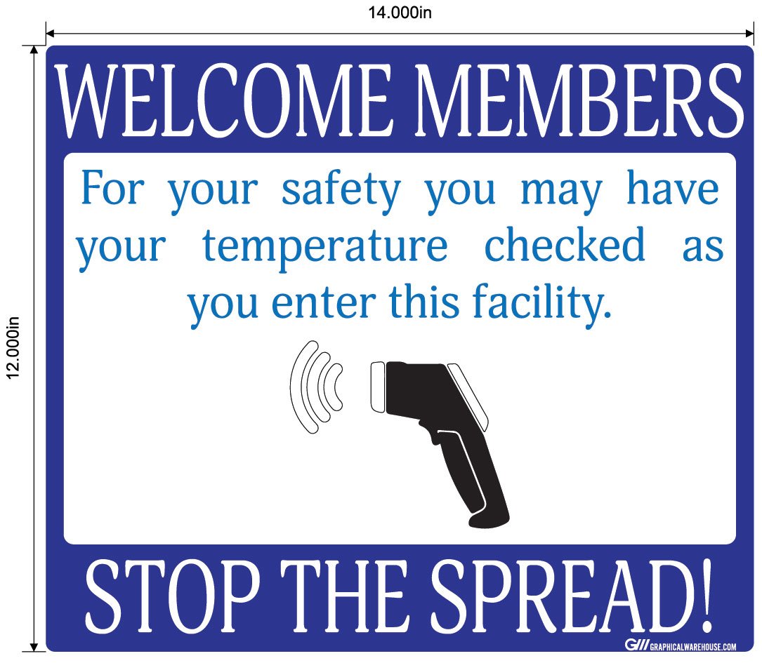"Stop the Spread" Temperature Check, Adhesive Durable Vinyl Decal- Various Sizes/Colors Available