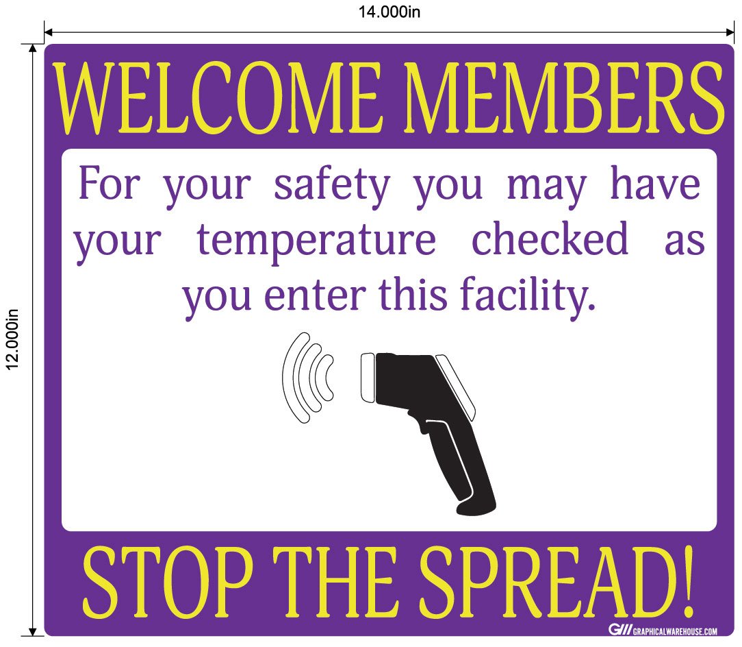 "Stop the Spread" Temperature Check, Adhesive Durable Vinyl Decal- Various Sizes/Colors Available