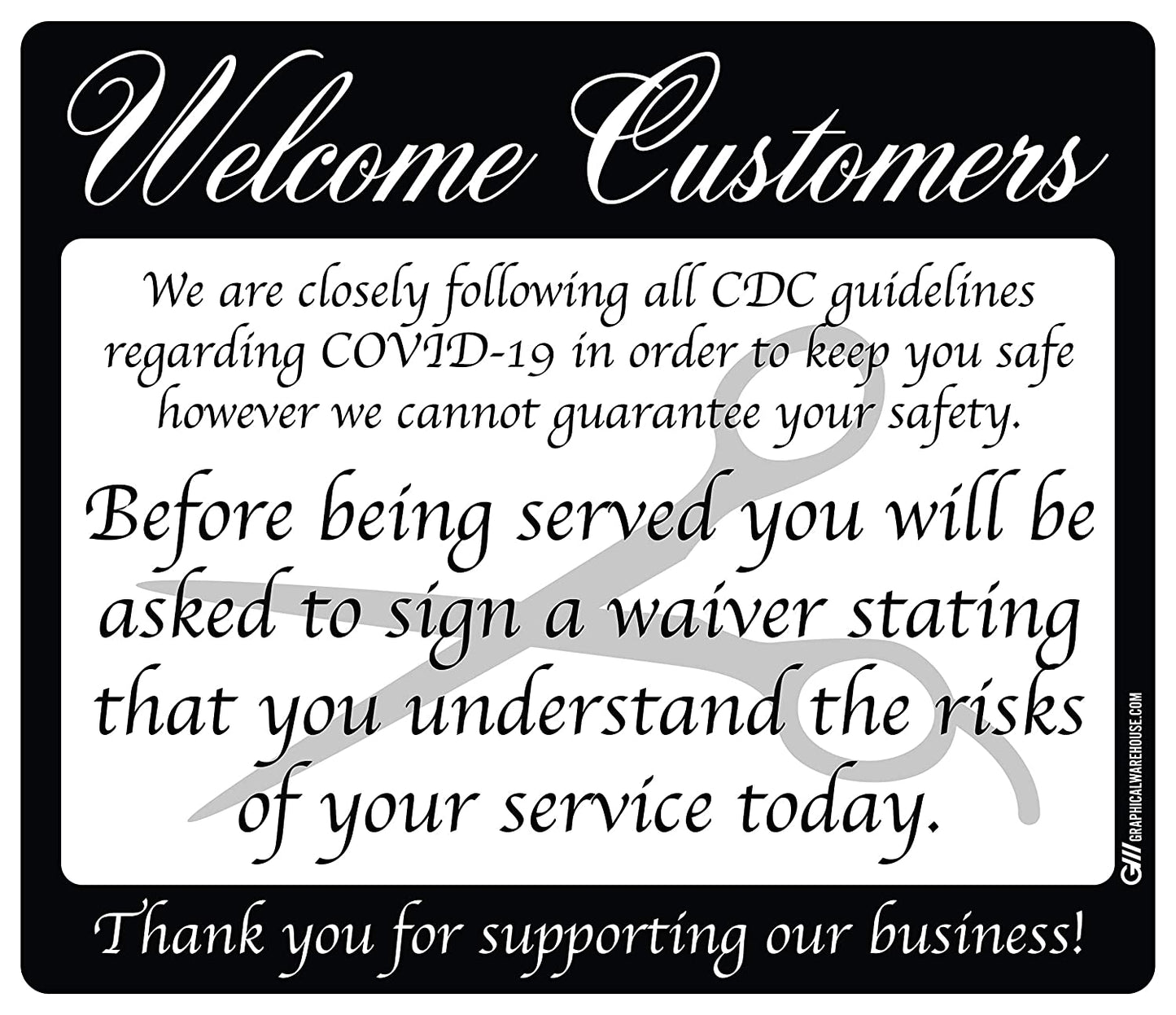 Hair Salon "Sign a Waiver" Adhesive Durable Vinyl Decal- Various Sizes/Colors Available