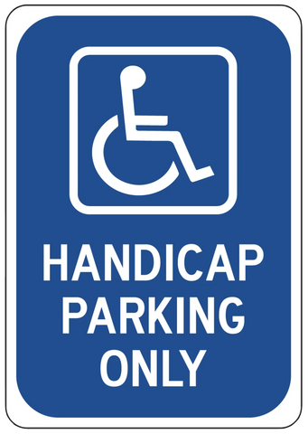"Handicap Parking Only" Reflective Coroplast Sign