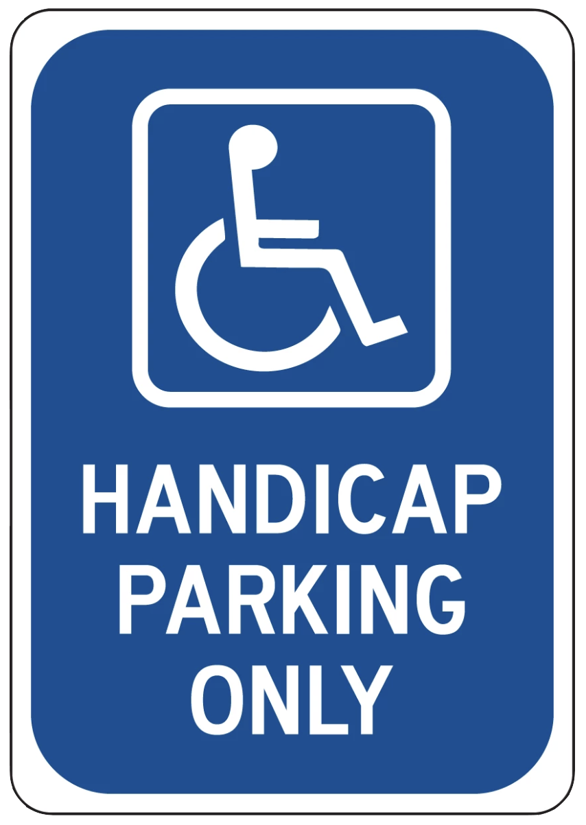 "Handicap Parking Only" Polystyrene Sign