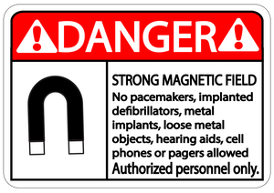 Danger "Strong Magnetic Field, Authorized Personnel Only" Durable Matte Laminated Vinyl Floor Sign- Various Sizes Available